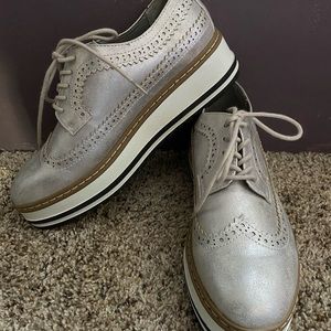 Silver platform shoes